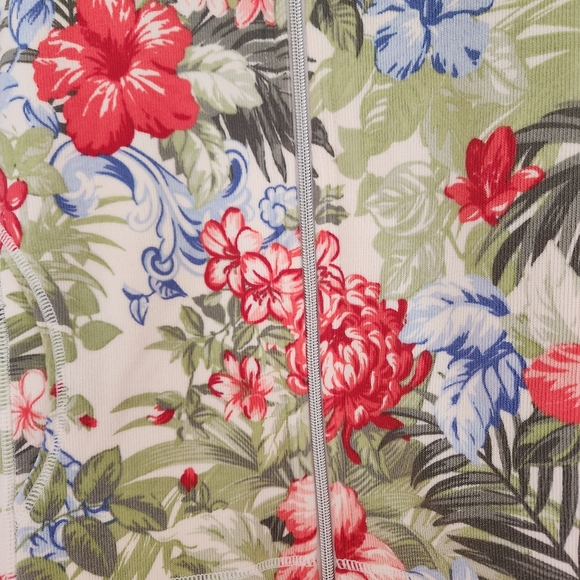 Tommy Bahama zip jacket sweater tropical hibiscus hawaii print pattern size XS - Picture 4 of 6